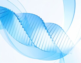 Abstract glass spiral twist with white and blue gradient on 3d background. Render swirl of translucent square plate shapes, vortex flow layer effect. Futuristic technology, data array. 3D illustration