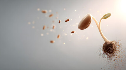 a seed sprouting into a new plant, a symbol of growth and potential. The seed represents new beginnings and the promise of life