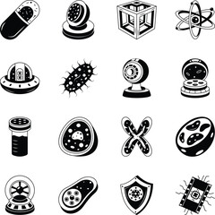 1.Collection of Nanotechnology Glyph Style Illustrations 


