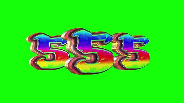Triple Number five 3D text loop animation