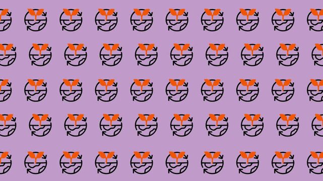 Seamless Pattern of Cute Cartoon Sushi Rolls on a Purple Background.