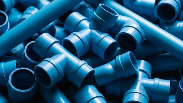 Blue Pipe Dreams A Construction Material Abstract.