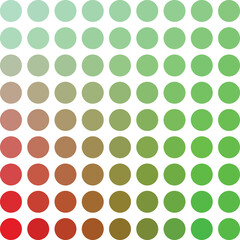 Gradient of colorful circles in a grid pattern abstract background design with a modern minimalist aesthetic for digital use