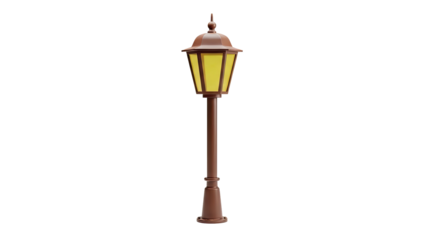 3D Street Lamp on transparent background