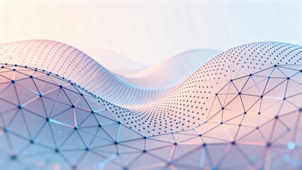 Abstract wave of connected dots and lines