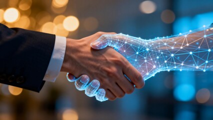 Human and robot hand shake