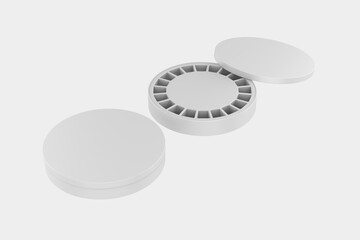 Recyclable round Shaped Box For Food, Chocolate, candy Etc. 3d illustration