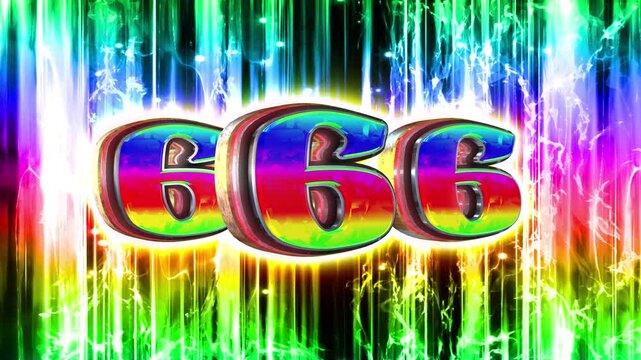 Triple Number six 3D text loop animation
