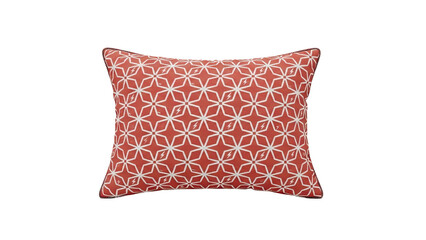 Obraz premium 3D Red and white geometric pattern throw pillow on transparent background