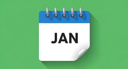January calendar page minimal design representing new year planning concept
