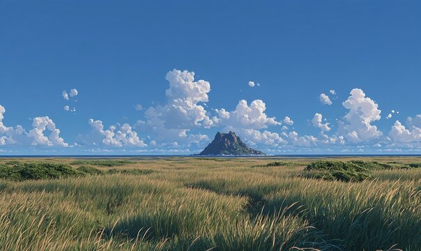 A cinematic animation portrayal of nature&rsquo;s stillness beneath radiant clouds