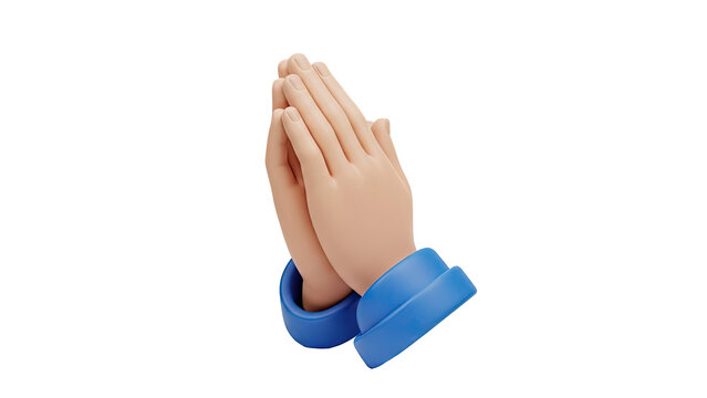 3D Praying Hands Emoji on transparent background