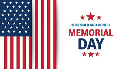 Memorial Day horizontal banner remembering and honoring American heroes
