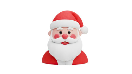 Obraz premium 3D Cute 3D Santa Claus character render on transparent background