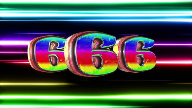 Triple Number six 3D text loop animation