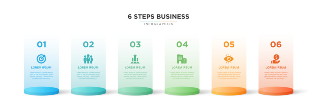 Infographics tab paper index template. Vector illustration abstract background. 6 Business step, banner, web design. Business infographic template. 6 Step timeline journey. 6 Step Infographic
