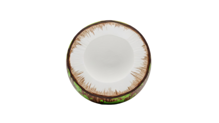 3D Halved Coconut on transparent background