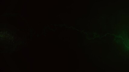 Abstract glowing green neon line drawing a sharp zigzag pattern across a deep black digital background canvas - Powered by Adobe