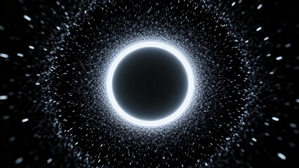 Abstract space tunnel with glowing ring