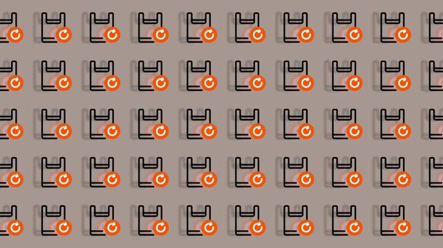 Seamless Pattern of Shopping Bags with Checkmarks.