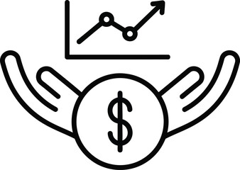 Financial growth and investment protection icon