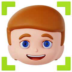 Professionally rendered 3D icon of Face Recognition illustrating cybersecurity, encryption, and digital protection concepts. Ideal for apps, websites, fintech, cloud systems, and modern UI design.