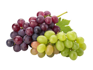 Fresh grapes in vibrant colors on black background