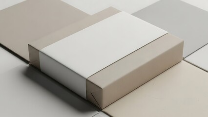 Fototapeta premium Minimalist Product Box Mockup on Neutral Background.