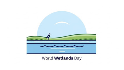 World wetlands day, wetland conservation, environment, ecology, nature, bird, water, landscape, green, blue, sunny, outdoors, wildlife