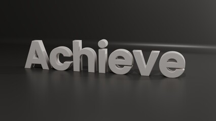 word Achieve 3d text on plaid background in 3d rendered illustration 