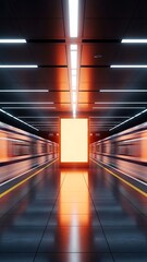 Obraz premium Modern corridor with neon lights