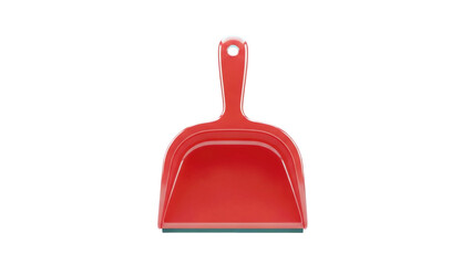 3D Red Dustpan on transparent background