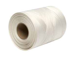 Large white paper roll with cardboard core and layered spiral sheets for tissue towel packaging or industrial material on isolated background