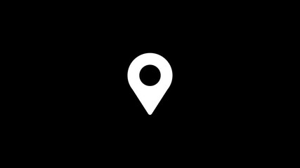 Tourism and travel concept location down animation. GPS icon motion. Location, Map , Pin, Hotel video footage. Animated Location pin appearing.