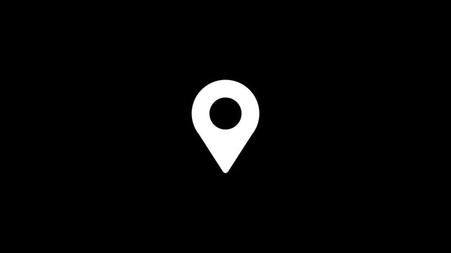 Tourism and travel concept location down animation. GPS icon motion. Location, Map , Pin, Hotel video footage. Animated Location pin appearing.