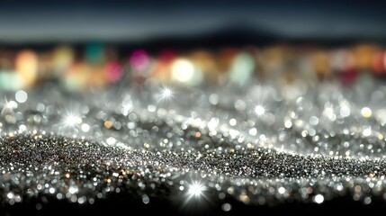 Futuristic Wave Pattern With Sparkles Light Gray Silver On White Vector