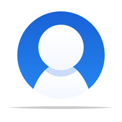 Round profile picture user icon vector isolated illustration
