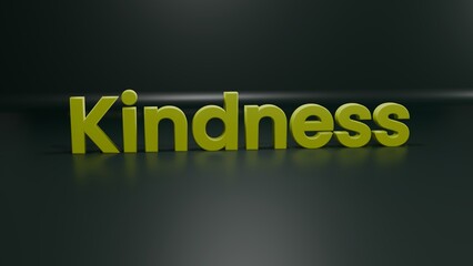word Kindness 3d text on plaid background in 3d rendered illustration 
