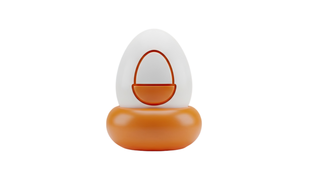 3D Easter Egg Icon with Basket Design transparent background - Powered by Adobe