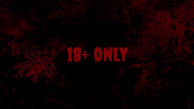 18+ Only Red Alert Typography with Bloody Grunge Texture for Horror Intro