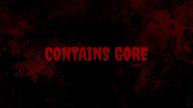 Contains Gore Red Alert Typography with Bloody Grunge Texture for Horror Intro