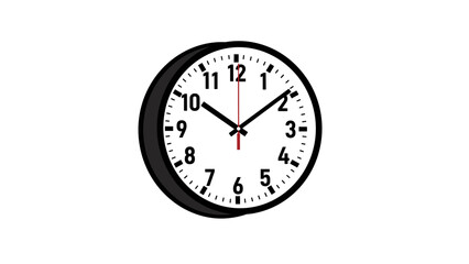 Black Framed Analog Wall Clock Showing Time.