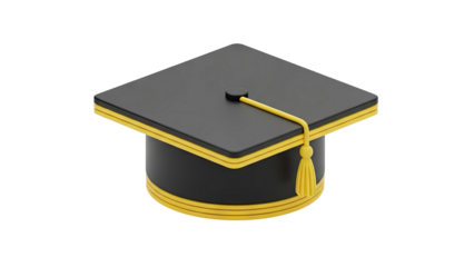 3D Graduation Cap with Tassel Icon transparent background