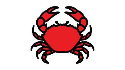 Red Crab Illustration with Claws Open.