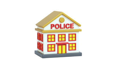 Fototapeta premium 3D Stylized 3D Police Station Icon on transparent background