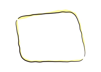 ペンで手描きされたシンプルで可愛い四角い吹き出しのイラスト素材