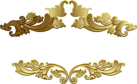 Balinese gold pattern for logo and frame