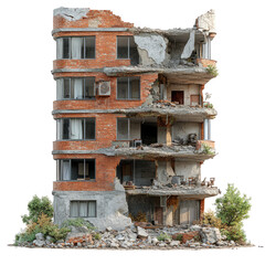 Earthquake Resistance Ability of Buildings Structures on transparent background
