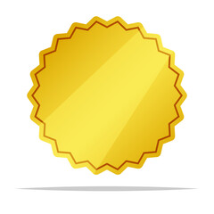 Blank gold starburst shape vector isolated illustration