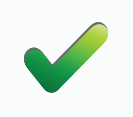 Green check mark icon simple vector symbol for success 